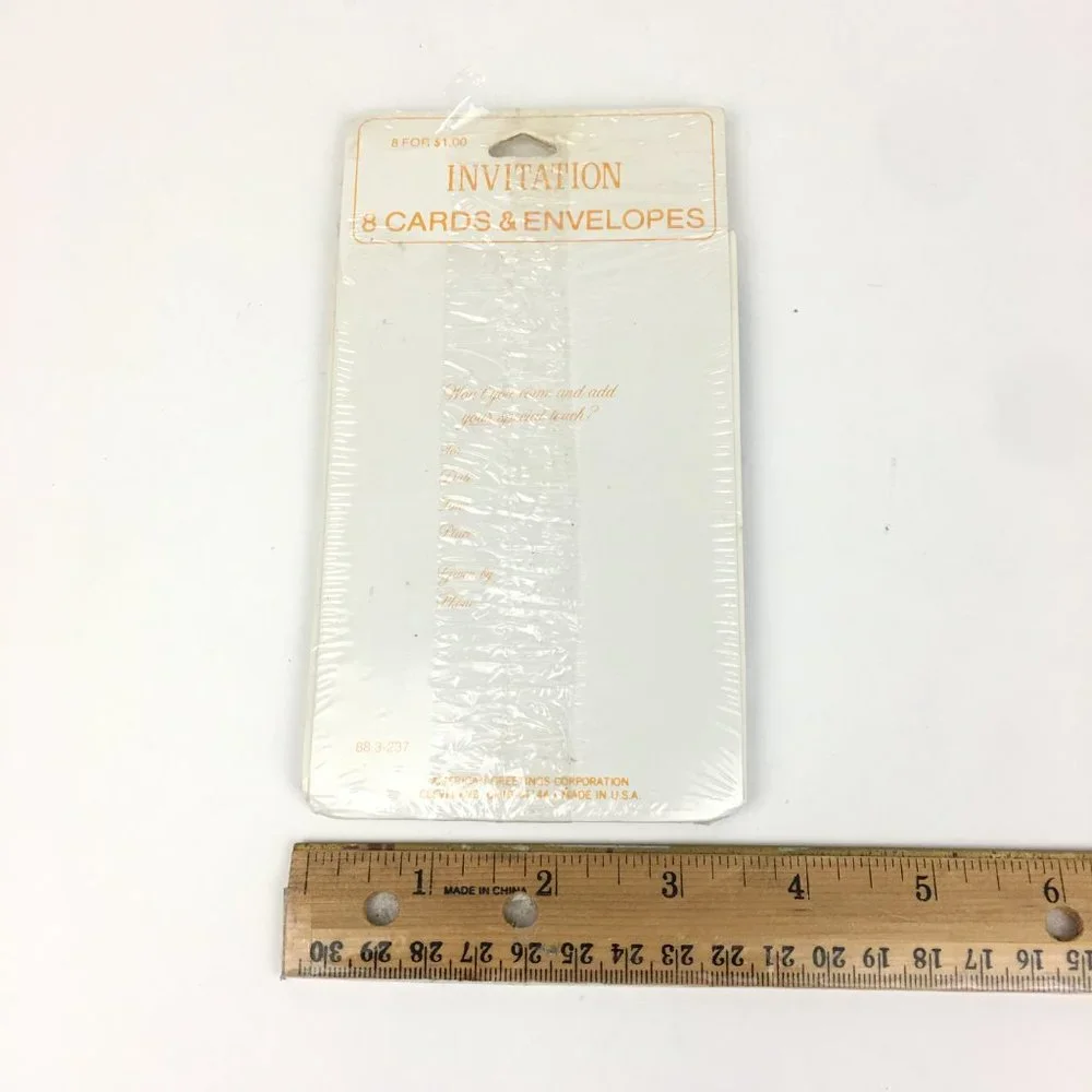 Vtg American Greetings Invitation Its a Party Rose Floral 8 Pack w Card Envelope